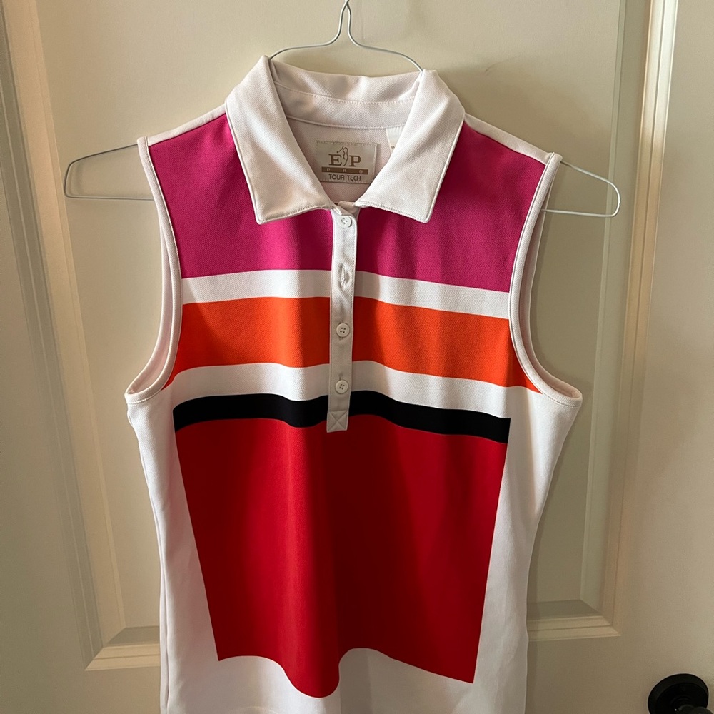 Sleeveless colorblock top, tech fabric by EP